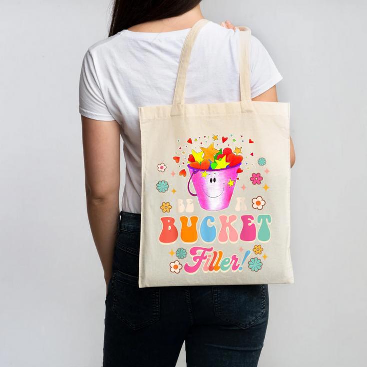 Be A Bucket Filler Teacher Teaching Groovy Back To School For Men Women Canvas Tote Bag