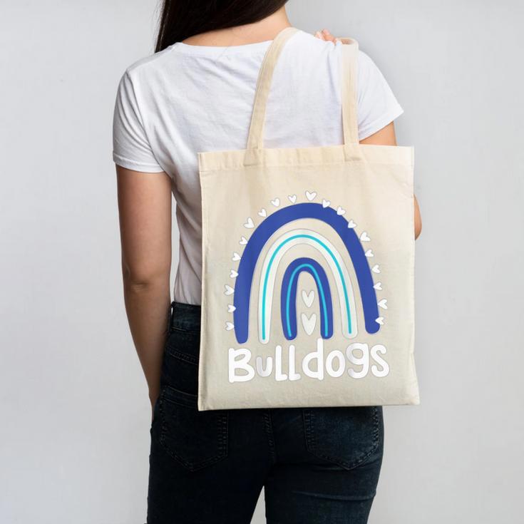 Bulldogs School Mascot Rainbow Teacher Lover Canvas Tote Bag