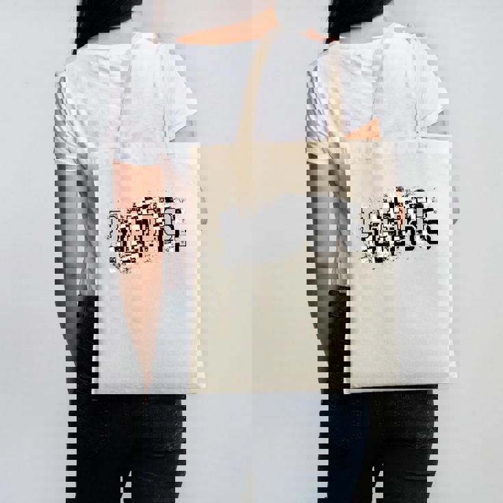 Bulldogs School Spirit Bulldog Pride Checkered Teacher Canvas Tote Bag