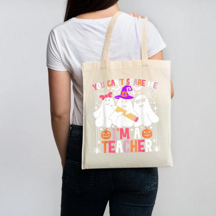 You Can't Scare Me I'm A Teacher Halloween Canvas Tote Bag