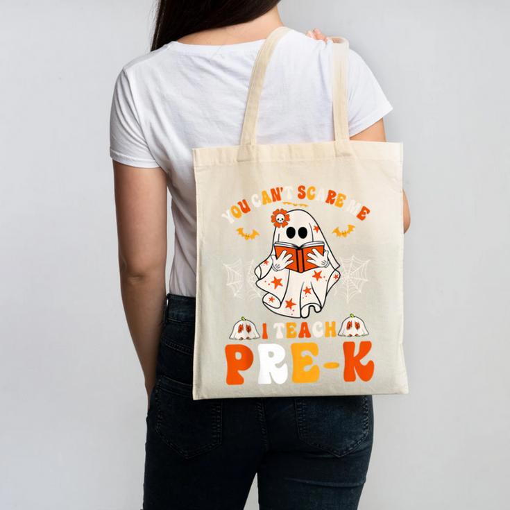 You Cant Scare Me I Teach Pre-K Teacher Halloween Canvas Tote Bag