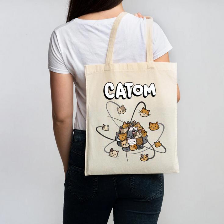 Catom Science Teacher Chemistry Lover Physics School Cat Canvas Tote Bag