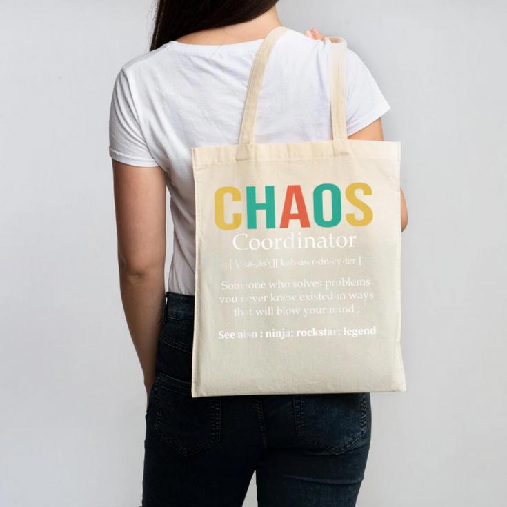 Chaos Coordinator Teacher Coworker Boss Appreciation Canvas Tote Bag