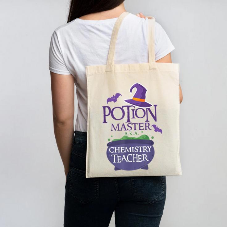 Chemistry Teacher Halloween Shirt School POTION MASTER Canvas Tote Bag