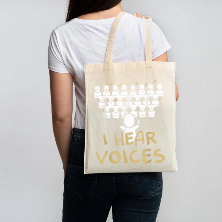 Choir Teacher Shirt I Hear Voices Chorister Tee Canvas Tote Bag