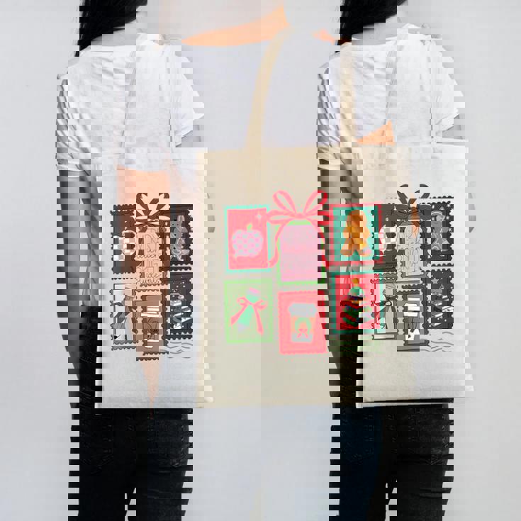 Christmas Teacher Stamps Canvas Tote Bag