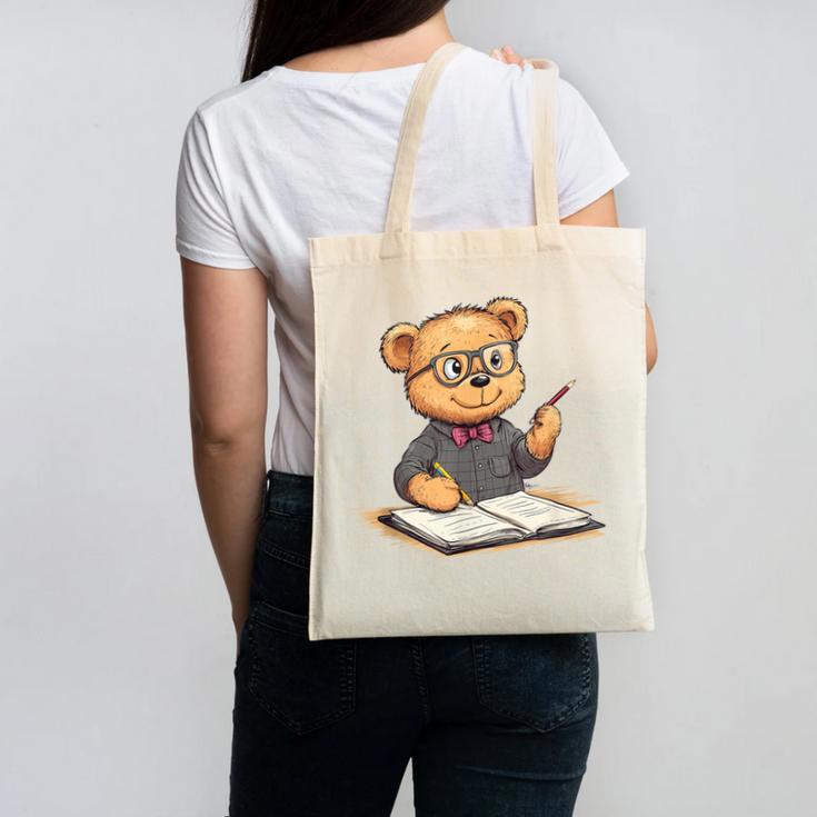 Classroom Fun With Teddy Bear Teacher Canvas Tote Bag