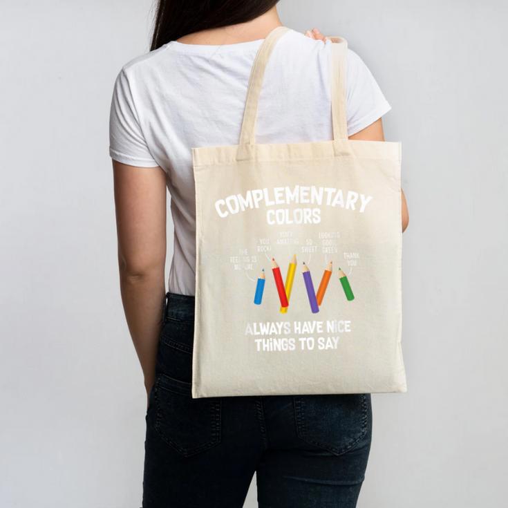 Complementary Colors Art Teacher Pun Shirt Canvas Tote Bag