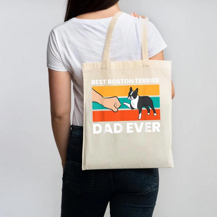 Cute Boston Terrier Best Boston Terrier Dad Ever Canvas Tote Bag