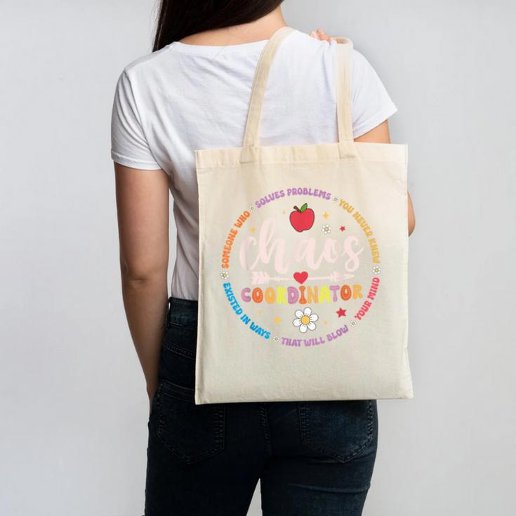 Cute Chaos Coordinator Teacher First Day Of School Canvas Tote Bag