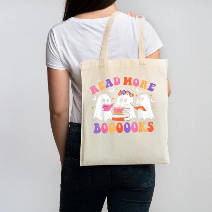 Cute Ghost Read More Books Lover Teacher Halloween Costume Canvas Tote Bag