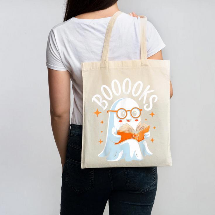 Cute Ghost Reading Book Librarian Teacher Halloween Costume Canvas Tote Bag