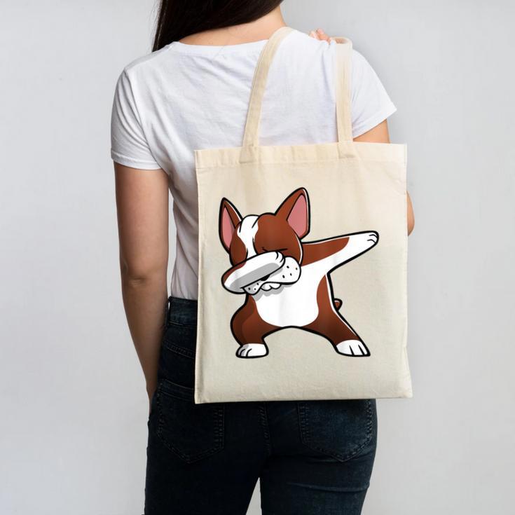 Dabbing Red Boston Terrier Dab Dance Dog Men Women Kids Canvas Tote Bag