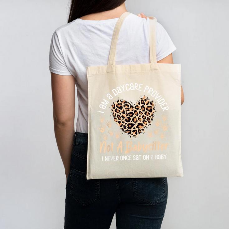 Daycare Provider Teacher Childcare Worker Leopard Heart Fun Canvas Tote Bag