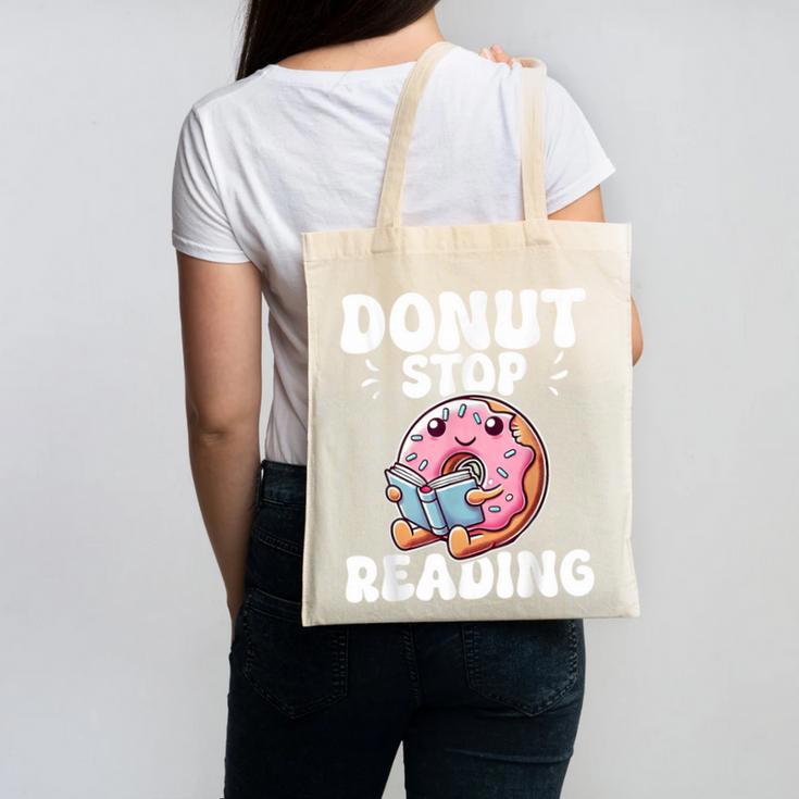 Donut Stop Reading Kawaii Teacher Preschool Kindergarten Canvas Tote Bag