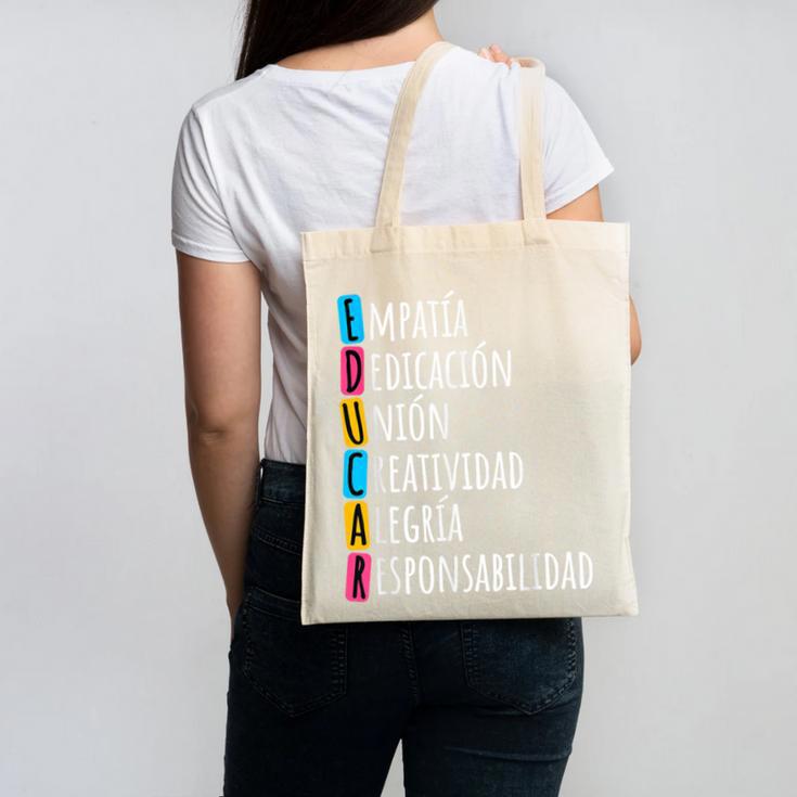 Educar Bilingual Spanish Teacher Canvas Tote Bag