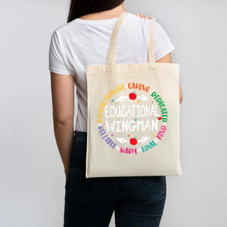 Educational Wingman Assistant Teaching a School Teacher Aide Canvas Tote Bag