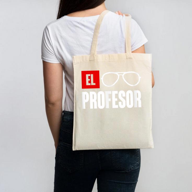 El Professor Money Costume Profesor Glasses Men Teacher Gift Canvas Tote Bag