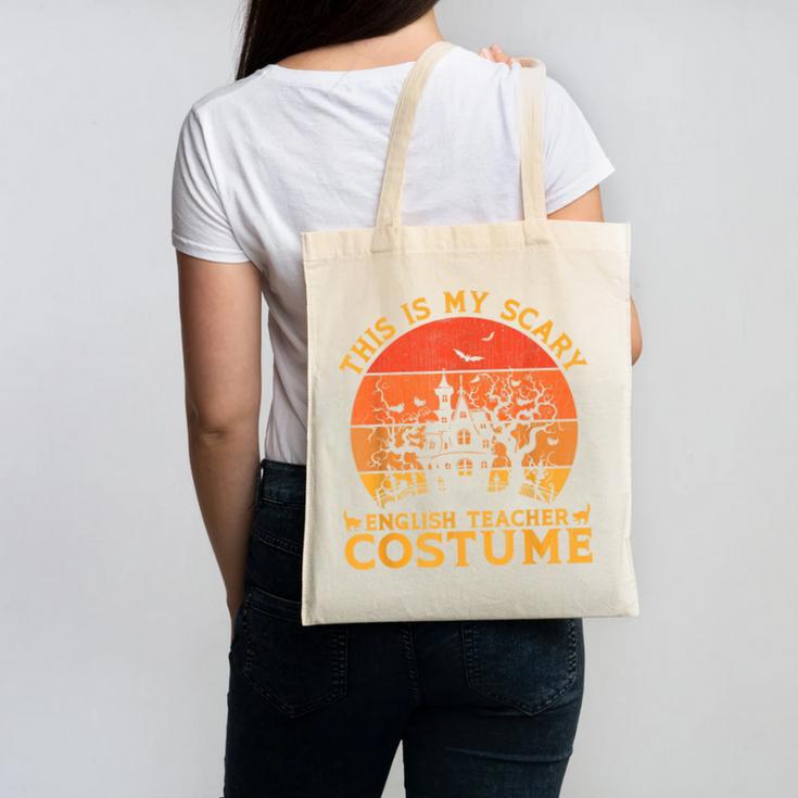 English Teacher Matching This Is My Scary Halloween Costume Canvas Tote Bag