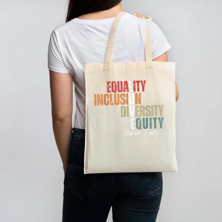 Equality Inclusion Diversity Equity Love Never Fails Teacher Canvas Tote Bag