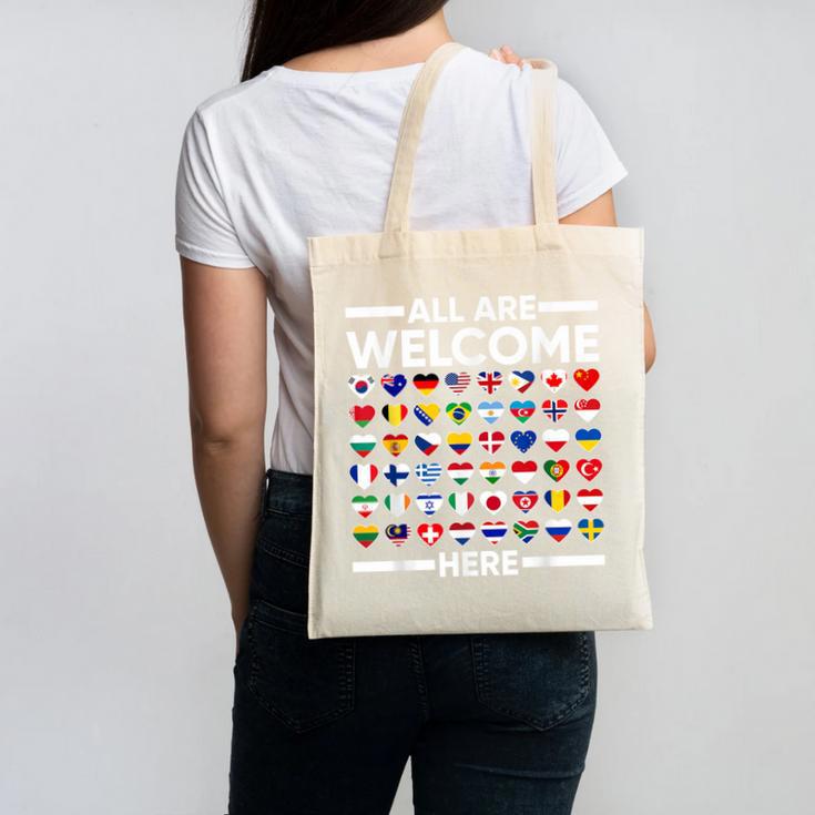 ESL Teacher All Are Welcome Here For Worlds Virtual Teachers Canvas Tote Bag