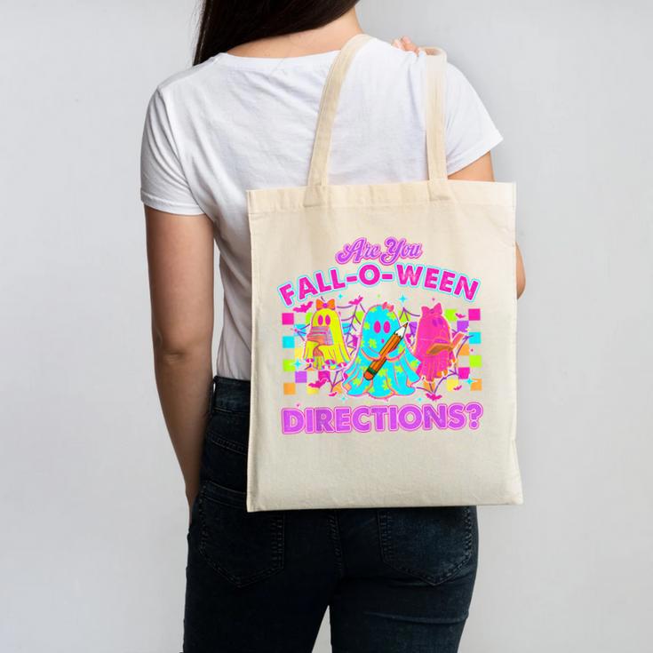 Are You Fall-O-Ween Directions Teacher Ghost Halloween Canvas Tote Bag