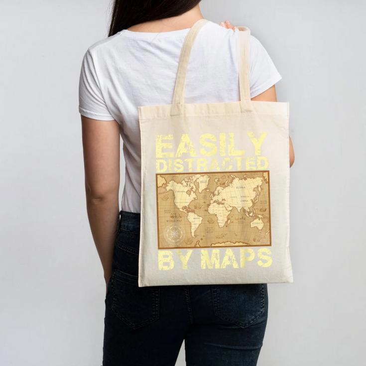 Geography Teacher Easily Distracted By Maps Canvas Tote Bag