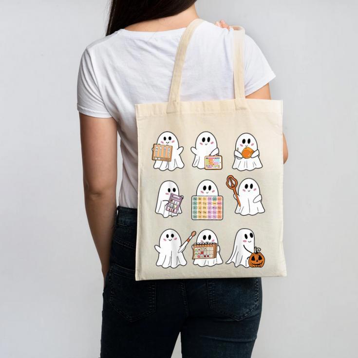 Ghost Speech Therapy Teacher Spooky Season Halloween Canvas Tote Bag