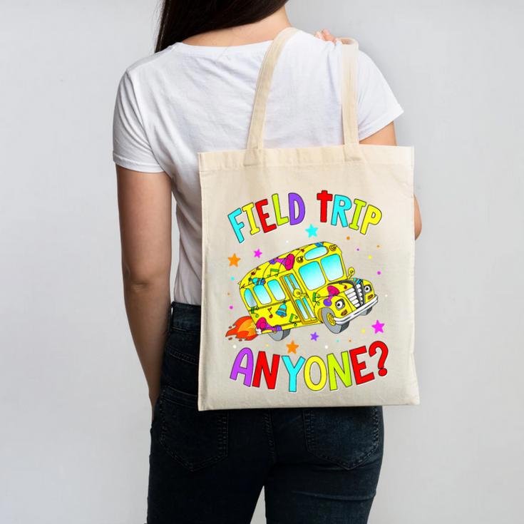 Groovy Field Trip Anyone Happy Field Day For Teachers Kids Canvas Tote Bag