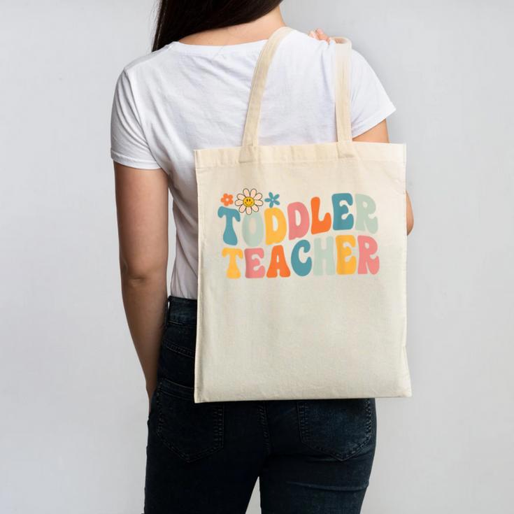 Groovy Toddler Teacher Appreciation Back To School Canvas Tote Bag
