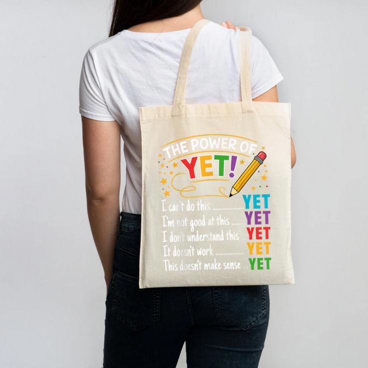 Growth Mindset Teacher Power Of Yet Inspirational Canvas Tote Bag
