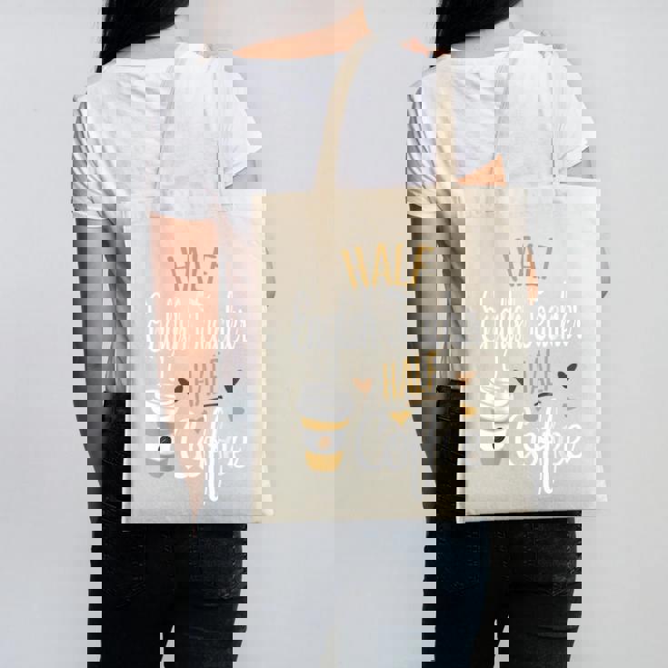 Half Coffee Half English Teacher English Teacher Men Women Canvas Tote Bag