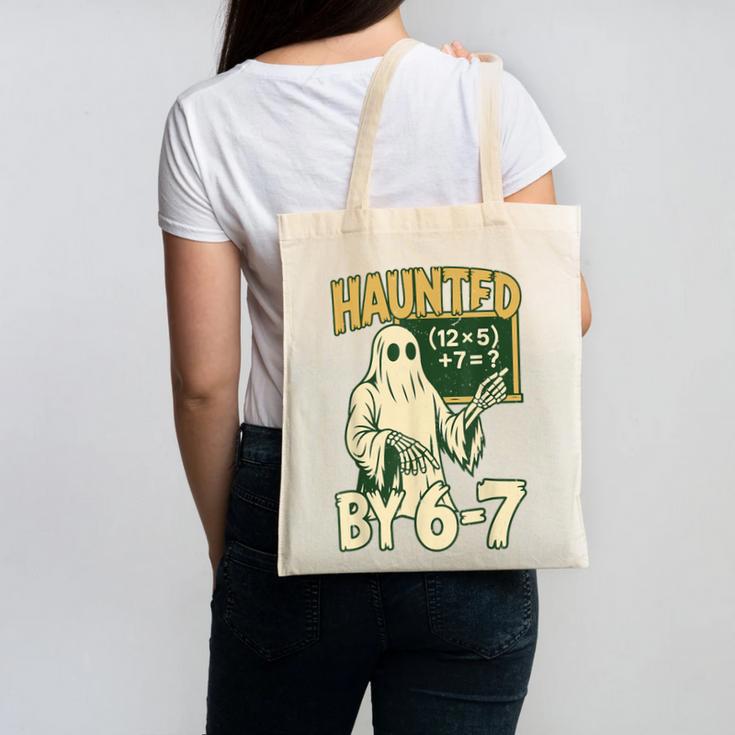 Halloween Costume Haunted By 67 Ghost Math Teacher Professor Canvas Tote Bag