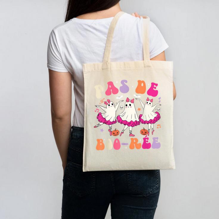 Halloween Dance Teacher Pas De Boo-Ree Ghost Ballet Dancer Canvas Tote Bag