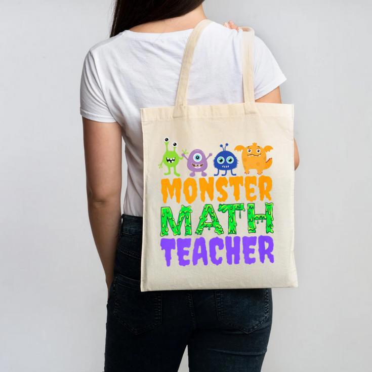 Halloween Monster Math Teacher Men Women Canvas Tote Bag