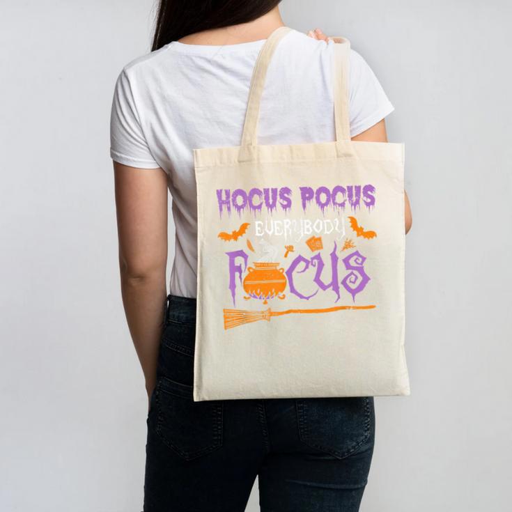 Halloween Teacher Or Student Hocus Pocus Everybody Focus For Men Women Kids Canvas Tote Bag