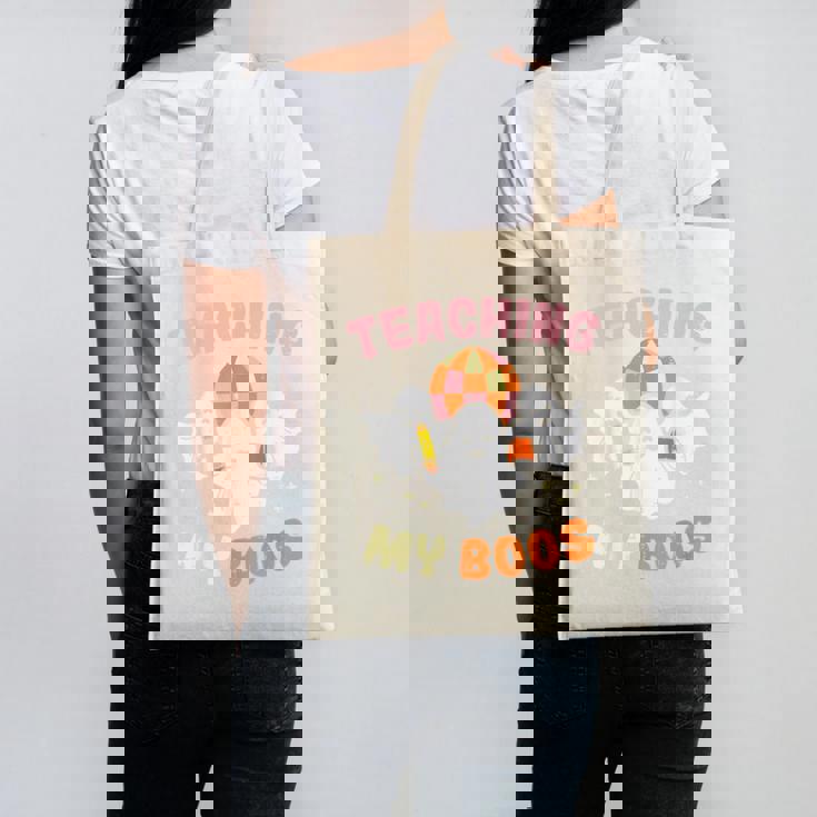 Halloween Teacher Teaching My Boos Costume Teacher Men Women Canvas Tote Bag