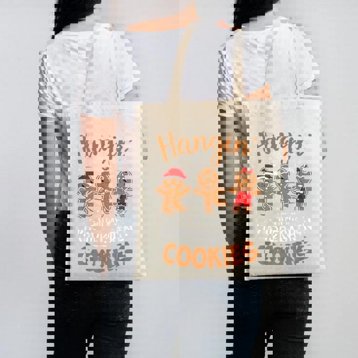 Hangin My Kindergarten Cookie Gingerbread Christmas Teacher For Men Women Kids Canvas Tote Bag