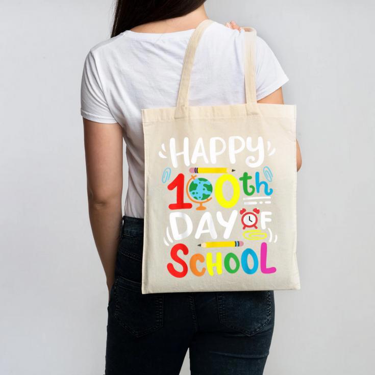 Happy 100th Day Of School 100 Days Of School Teacher Student Canvas Tote Bag