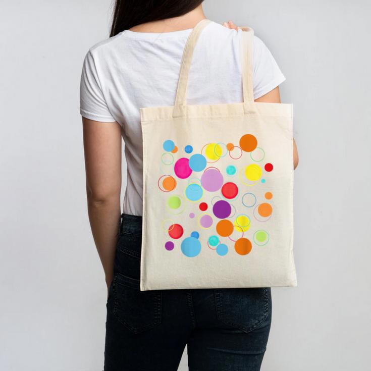 Happy Dot Day Colorful Polka Dot Art Teacher Student Kids Canvas Tote Bag