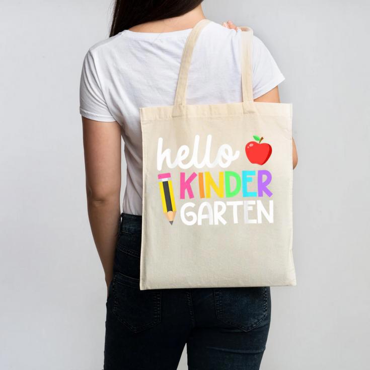 Hello Kindergarten Team Kinder Back To School Teacher Kids Canvas Tote Bag