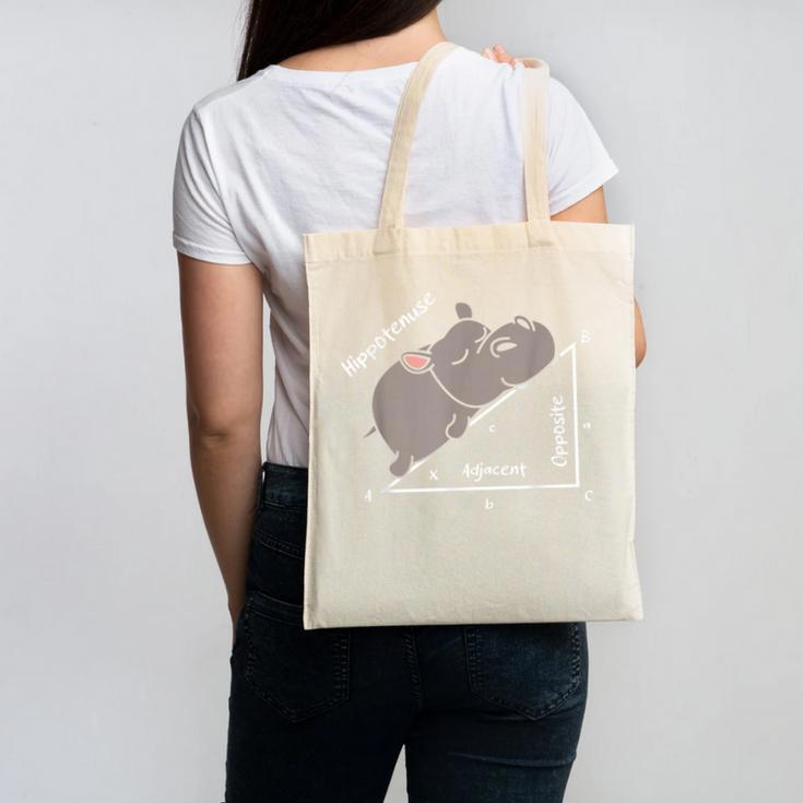 Hippotenuse Hippo Angle Function Hypotenuse Math Teacher Canvas Tote Bag