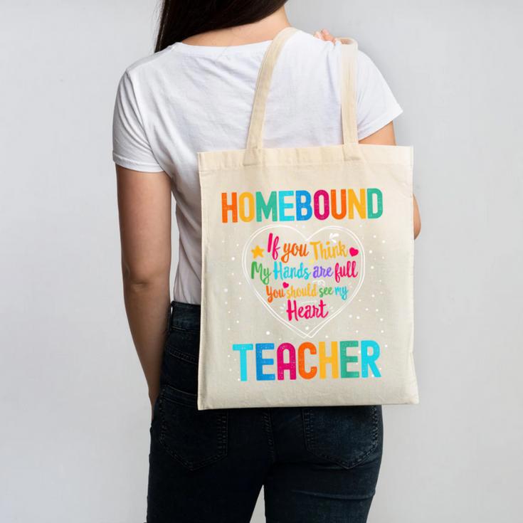 Homebound Teacher Appreciation Week Back To School Heart Canvas Tote Bag