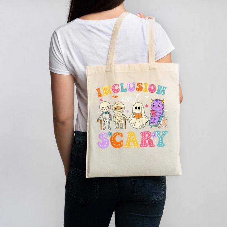 Inclusion Isn't Scary Ghost Halloween SLP Sped Teacher Canvas Tote Bag