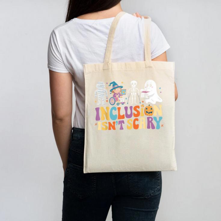 Inclusion Isn't Scary SLP Halloween Sped Teacher Canvas Tote Bag