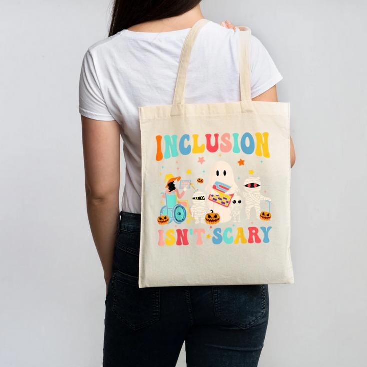 Inclusion Isn't Scary SLP Halloween Sped Teacher Therapy Canvas Tote Bag