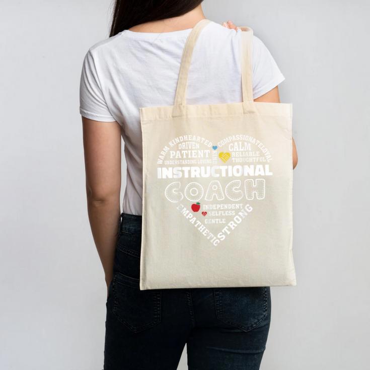 Instructional Coach Heart Teachers Appreciation Canvas Tote Bag