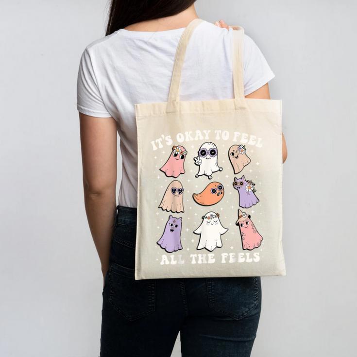 It’s Okay To Feel All The Feels Special Ed Teacher Halloween Canvas Tote Bag