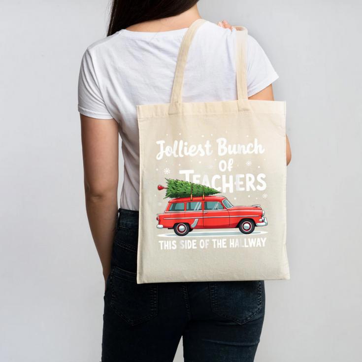 Jolliest Bunch Of Teachers This Side Of The Hallway Xmas PJ Canvas Tote Bag