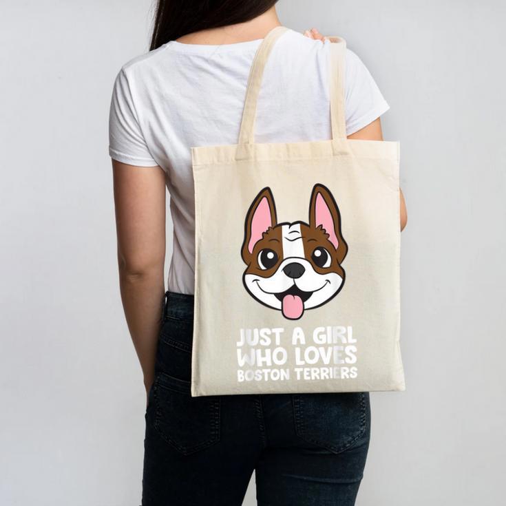 Just a Girl Who Loves Boston Terriers Canvas Tote Bag